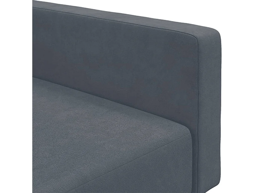 Schlafsofa 2-Sitzer mit Fußhocker Dunkelgrau Samt