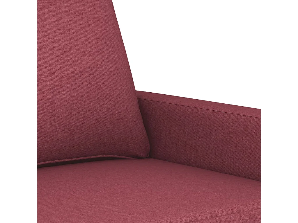 Set di Divani 3 pz con Cuscini Rosso Vino in Tessuto