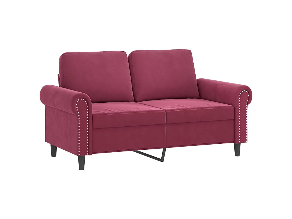 Ensemble de canapés 3 pcs avec coussins Rouge bordeaux Velours