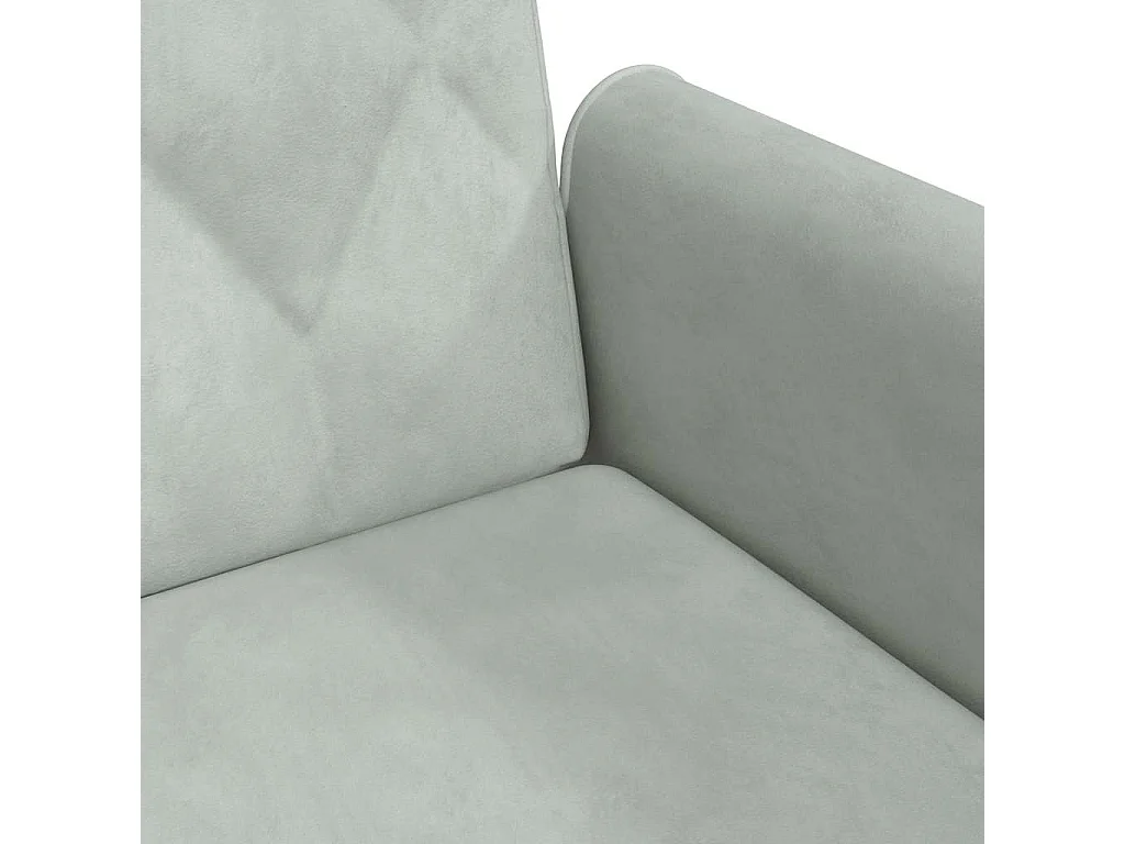 Divano Letto con Braccioli Grigio Chiaro in Velluto