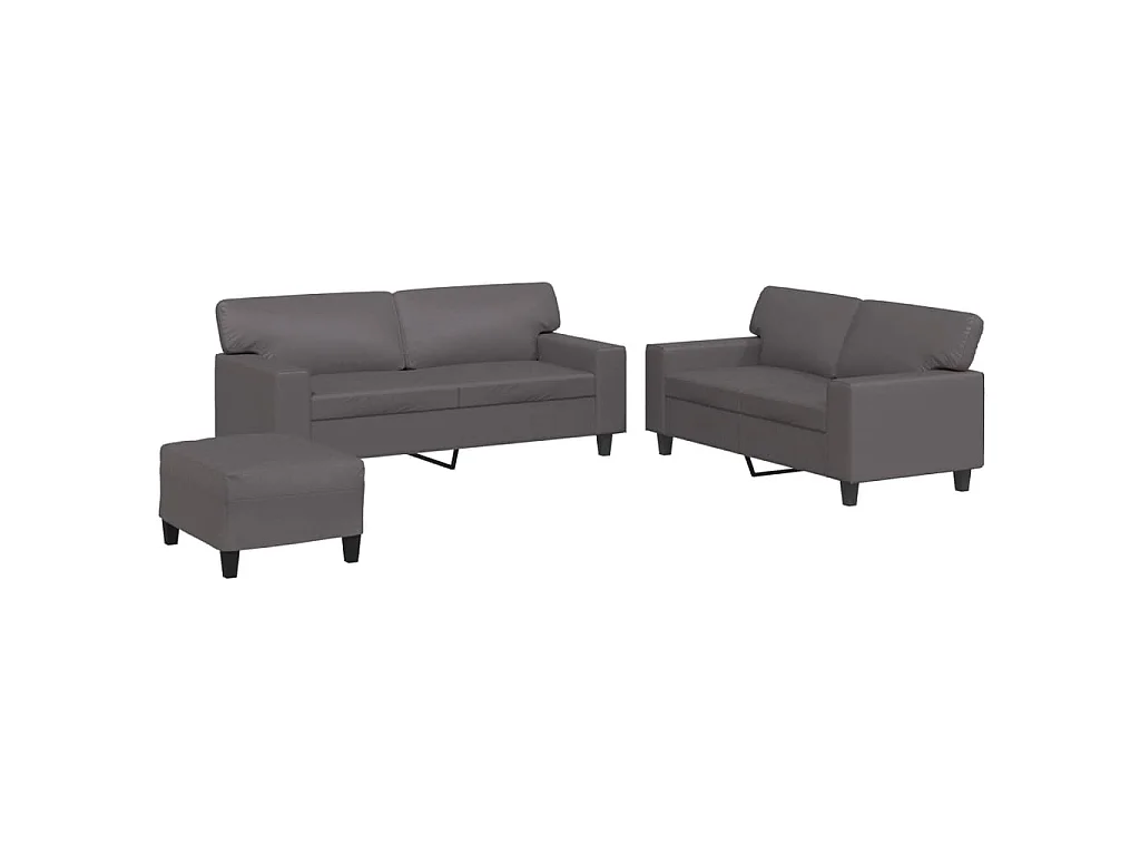 Ensemble de canapés 3 pcs gris similicuir