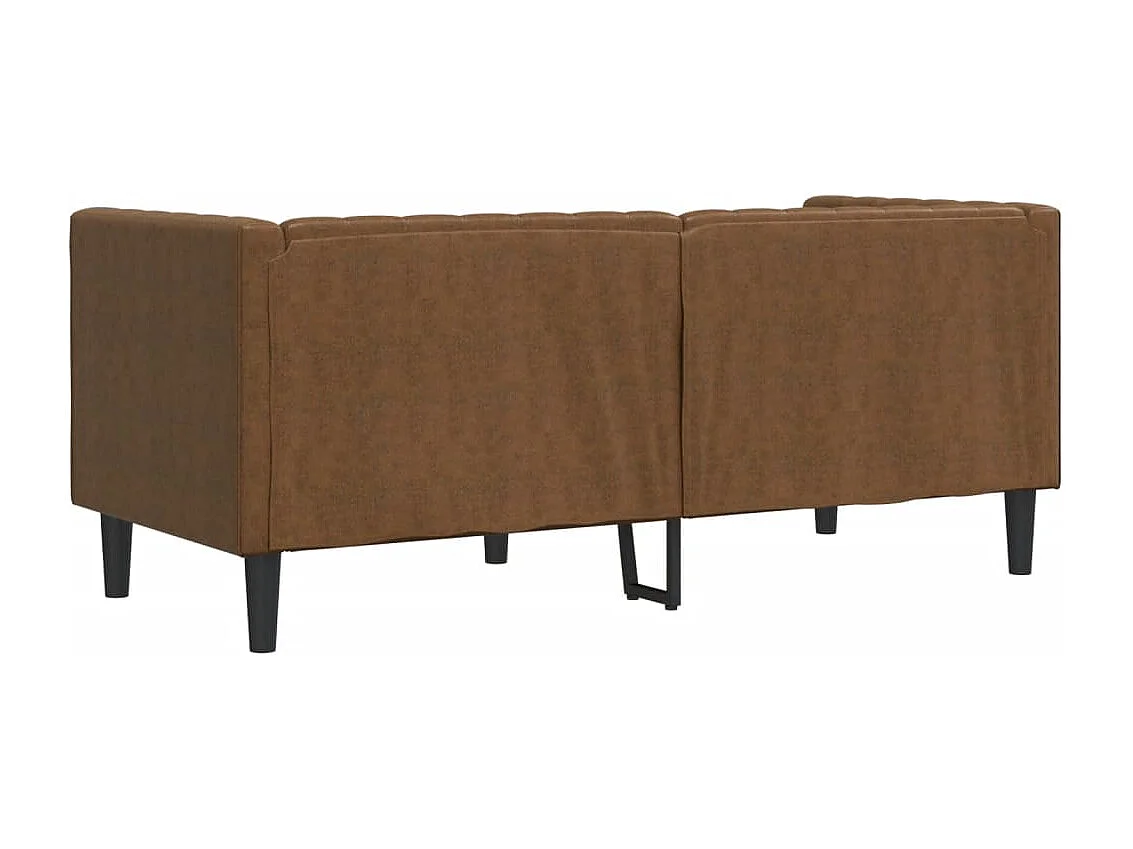 Canapé Chesterfield avec traversins 2 places similicuir daim