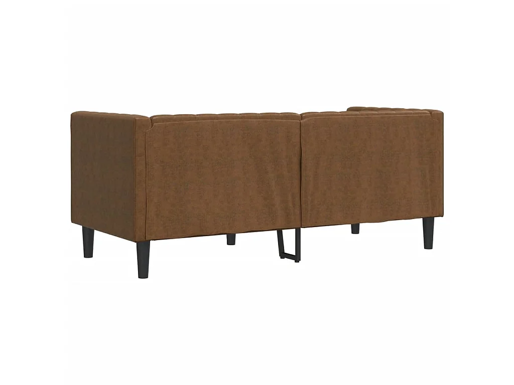 Canapé chesterfield 2 places en simili cuir marron