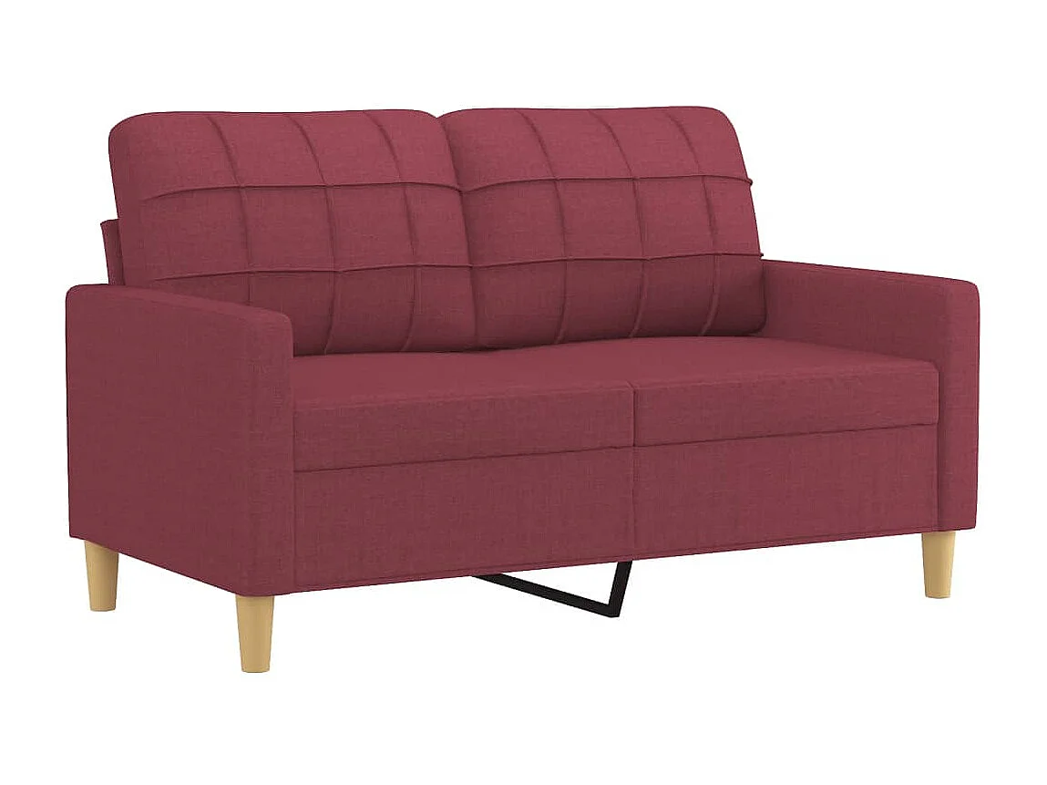 Ensemble de canapés 3 pcs avec coussins Rouge bordeaux Tissu