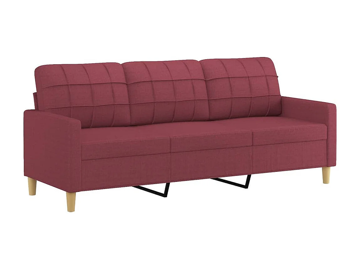 Ensemble de canapés 3 pcs avec coussins Rouge bordeaux Tissu