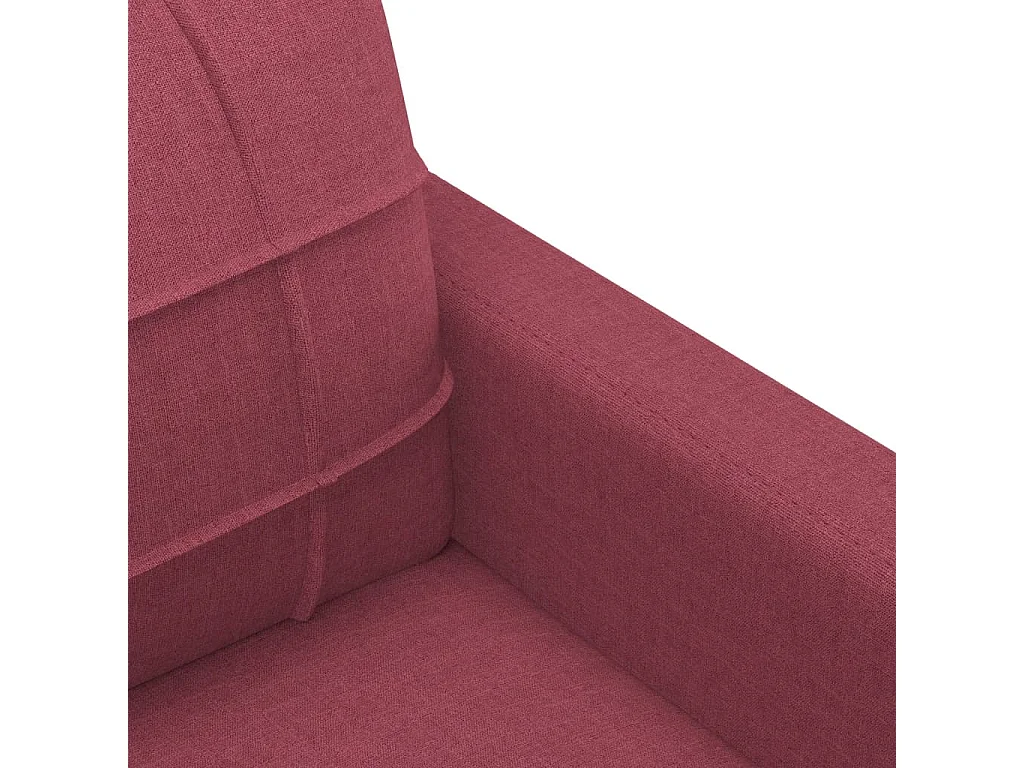 Ensemble de canapés 3 pcs avec coussins Rouge bordeaux Tissu