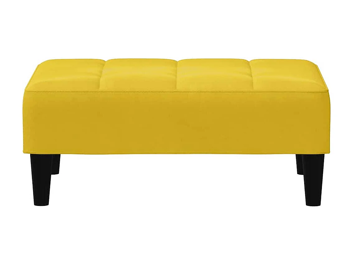 Canapé-lit à 2 places avec repose-pied jaune velours