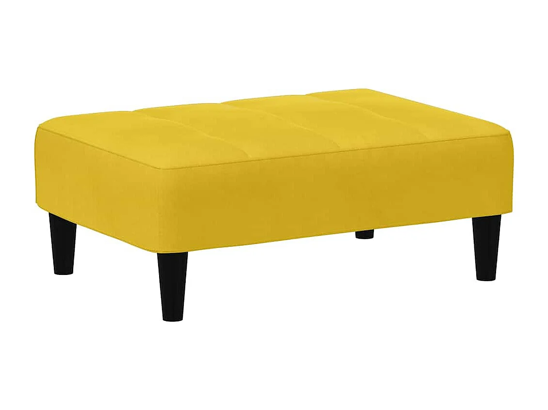 Canapé-lit à 2 places avec repose-pied jaune velours