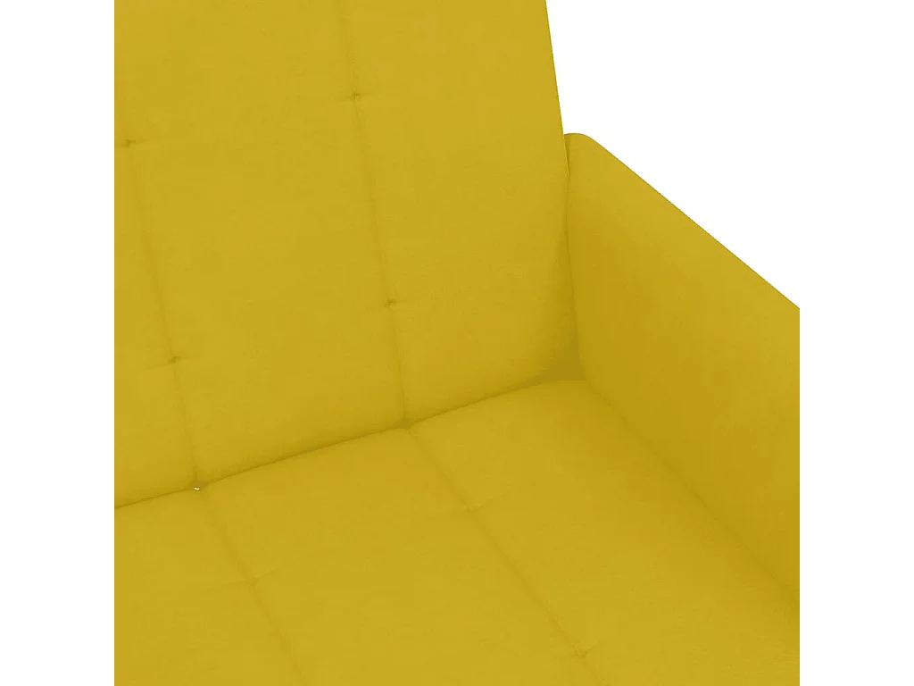 Canapé-lit à 2 places avec repose-pied jaune velours