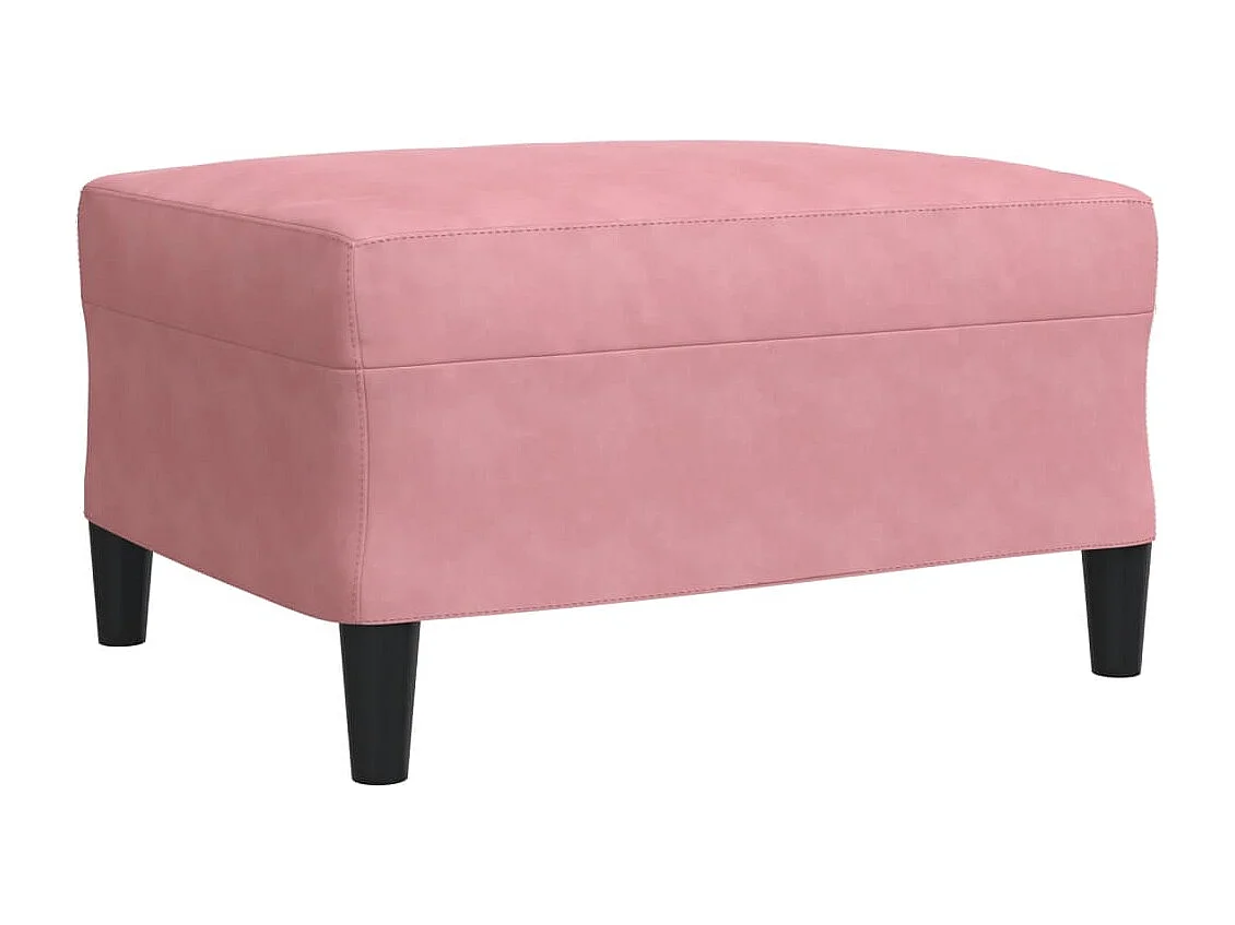 3 pcs conjunto de sofás com almofadões veludo rosa