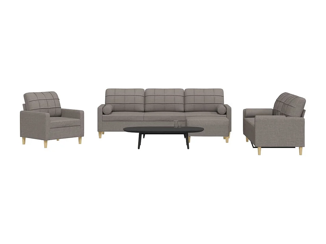 Ensemble de canapés 4 pcs repose-pied et coussins décoratifs