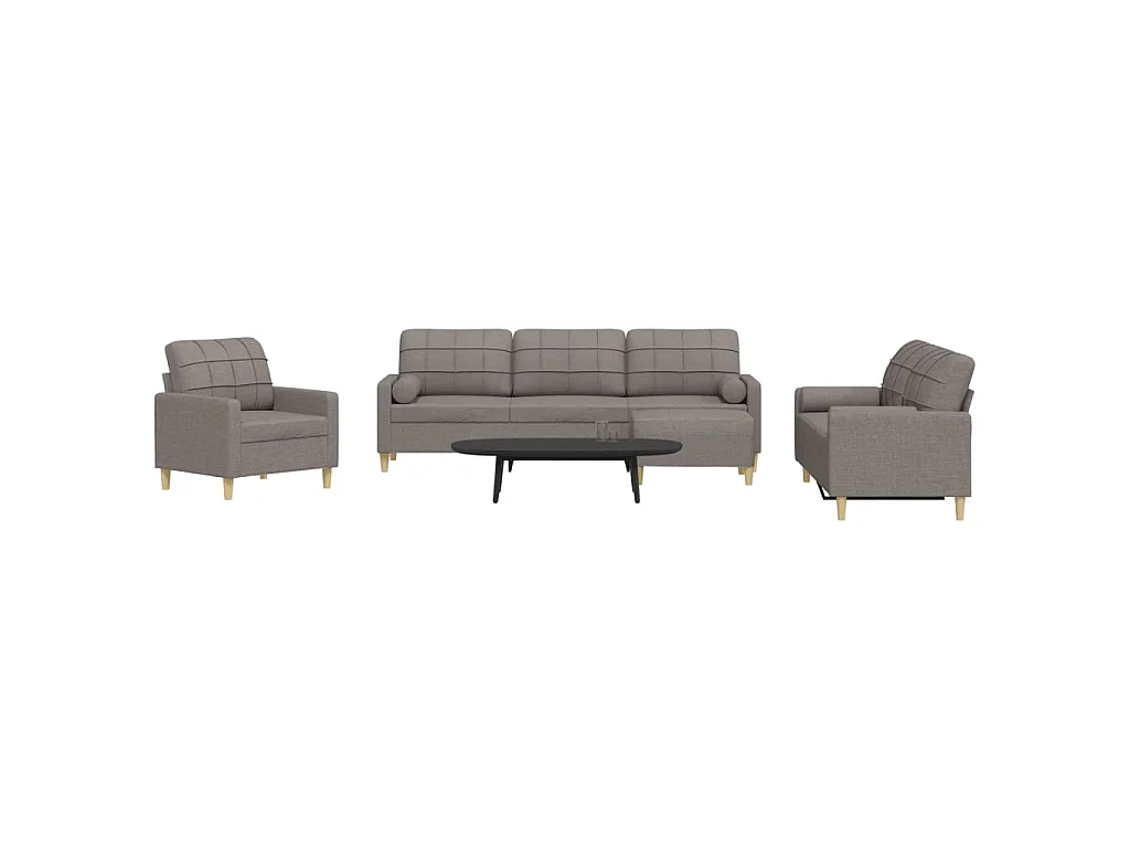 4 pcs conjunto de sofás c/ almofadas/apoio pés tecido