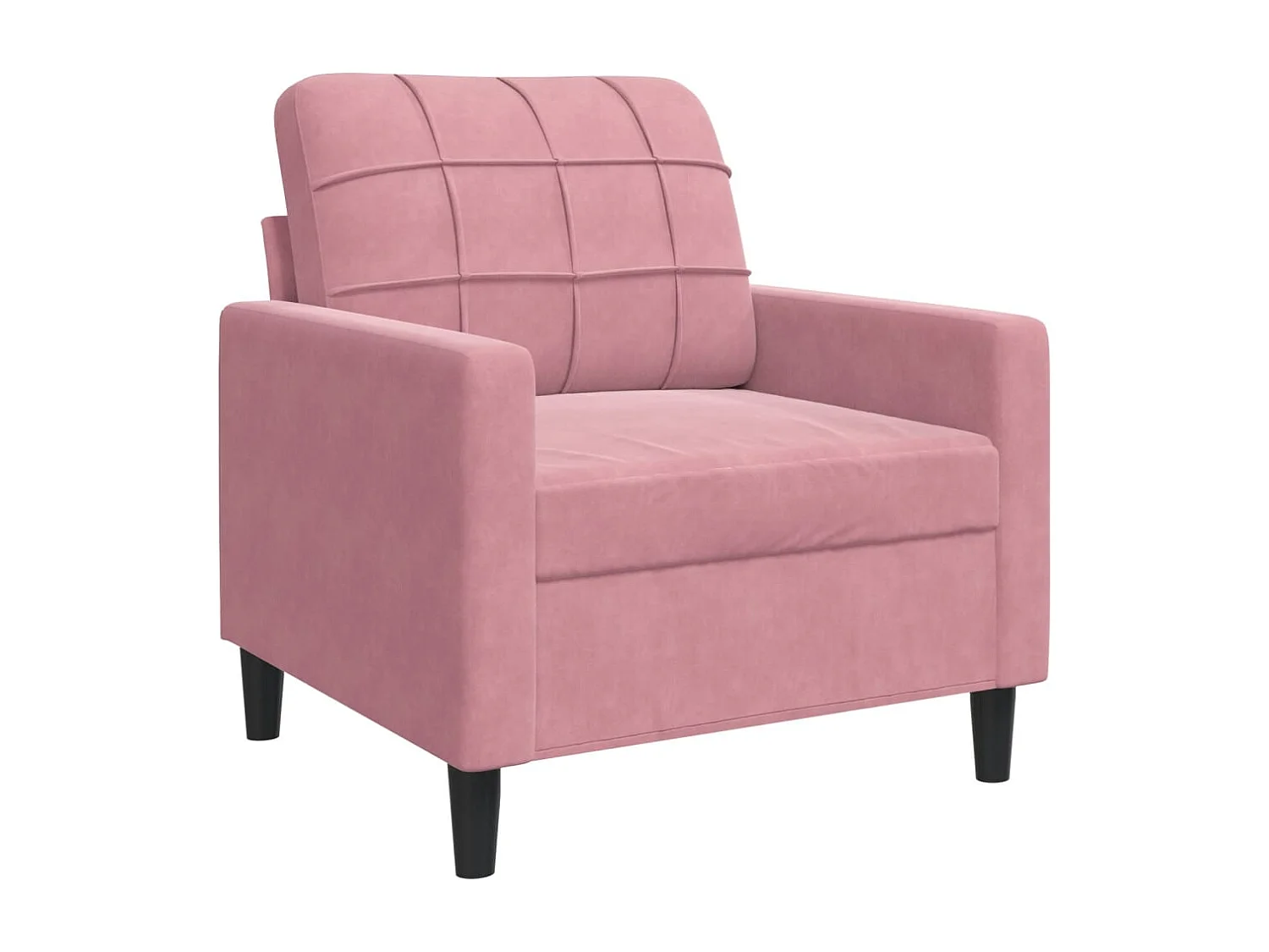 3-tlg. Sofagarnitur mit Kissen Rosa Samt