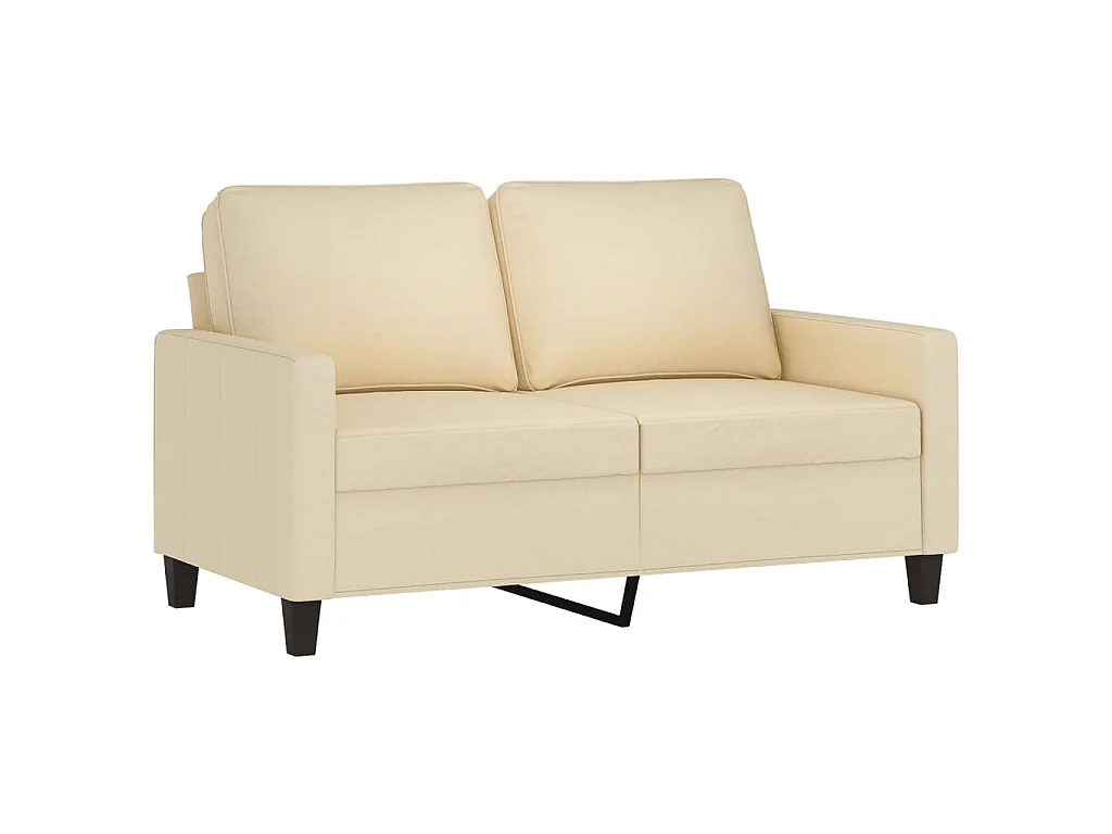 3-tlg. Sofagarnitur mit Kissen Creme Stoff