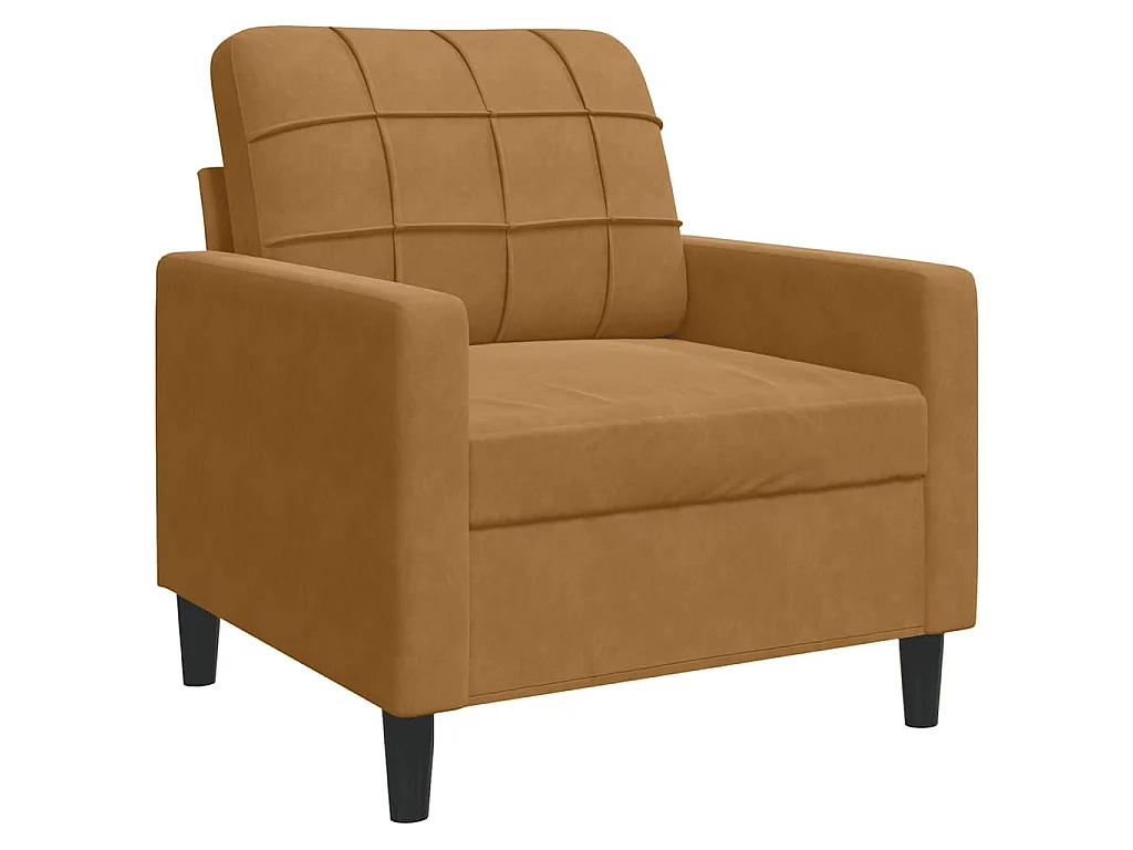 Fauteuil Marron 60 cm Velours