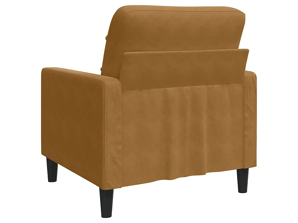 Fauteuil Marron 60 cm Velours