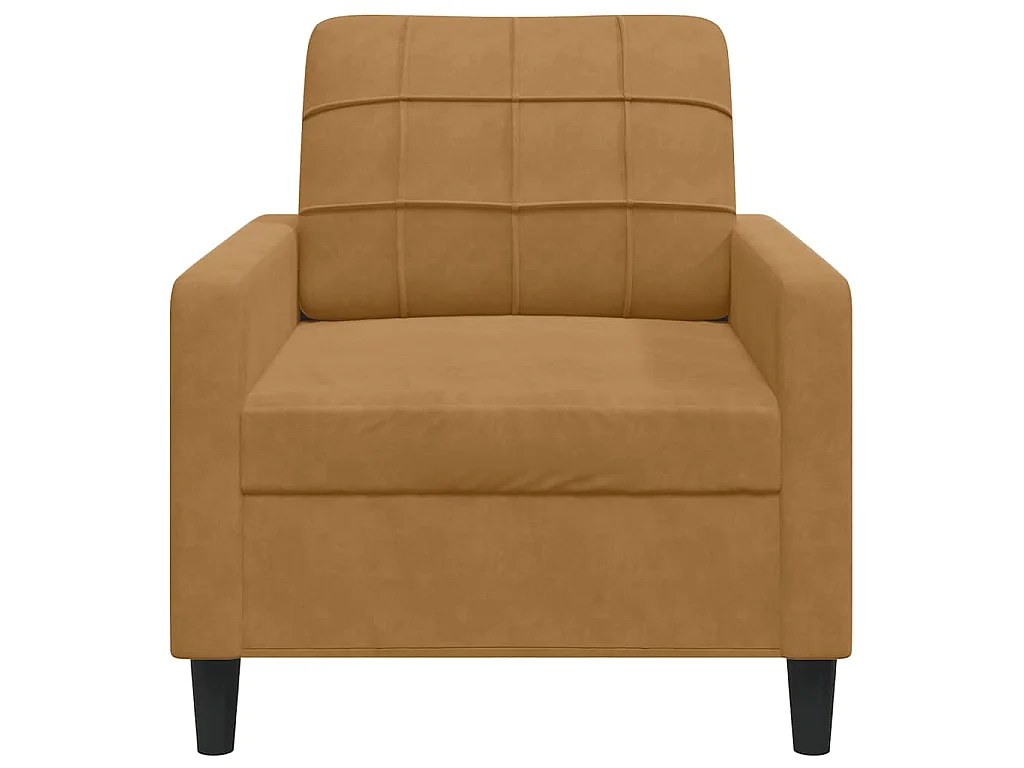 Fauteuil Marron 60 cm Velours