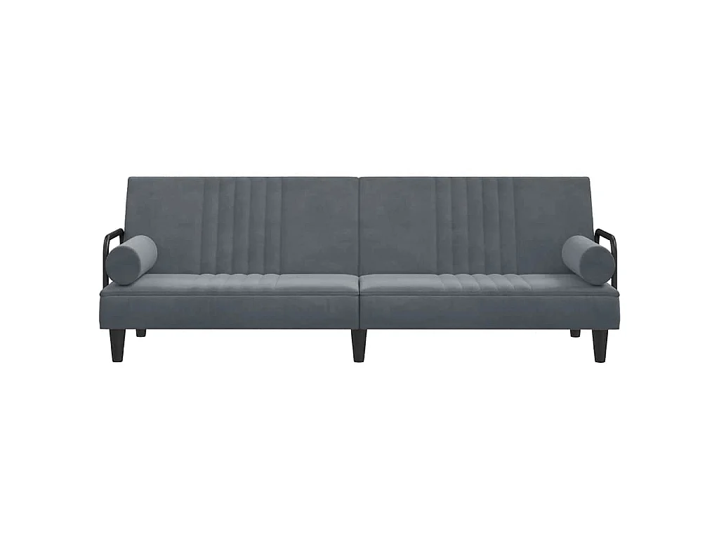 Slaapbank met armleuningen fluweel donkergrijs