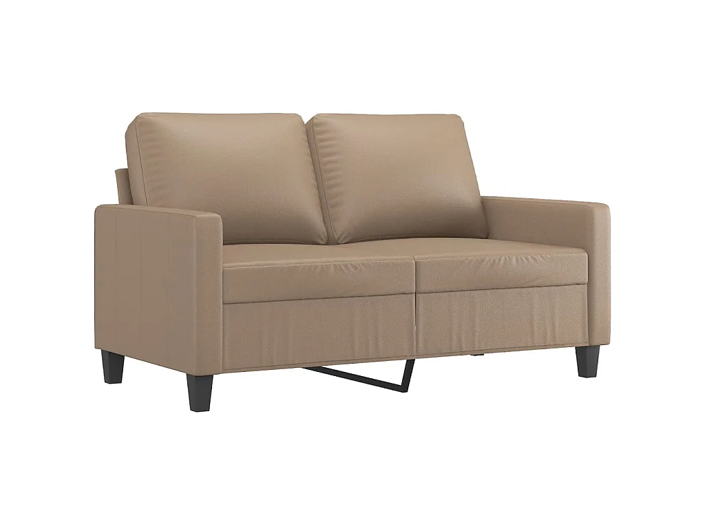 Tweezitsbank 120 cm kunstleer cappuccinokleurig