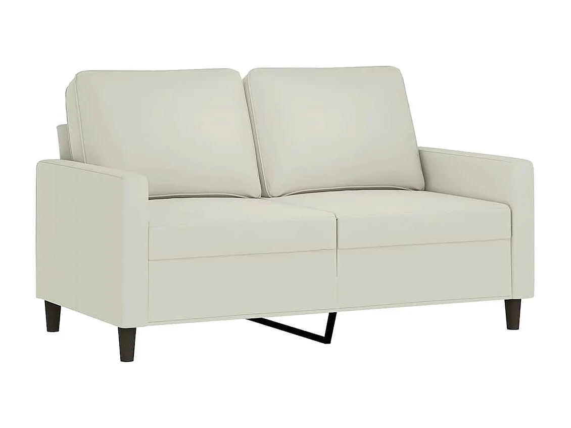 3-tlg. Sofagarnitur mit Kissen Creme Samt