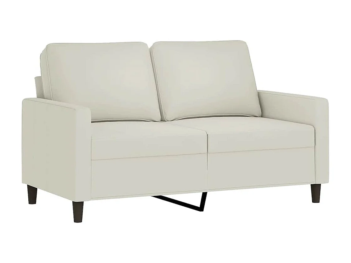 3-tlg. Sofagarnitur mit Kissen Creme Samt