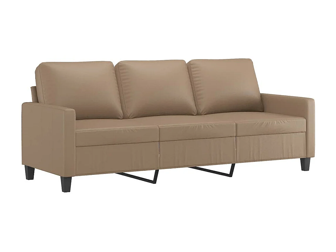 2-delige Loungeset met kussens kunstleer cappuccino