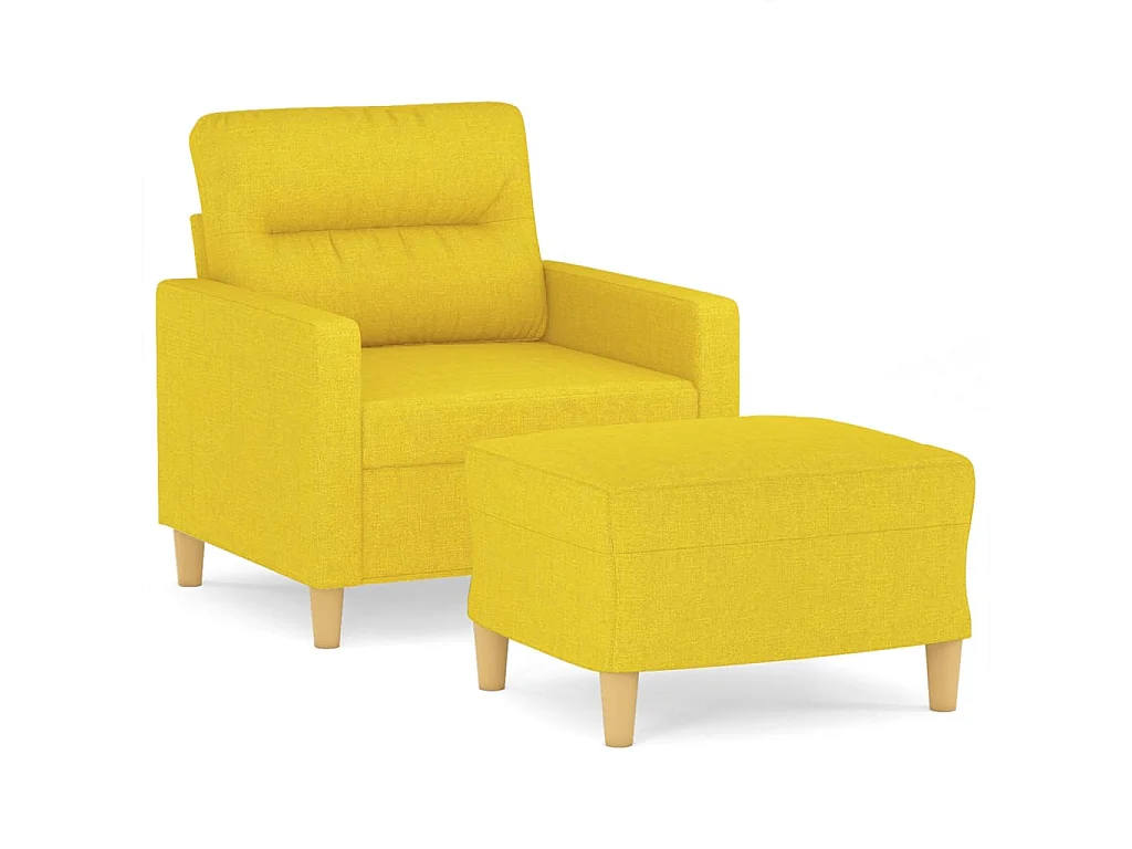 Fauteuil avec repose-pied Jaune clair 60 cm Tissu