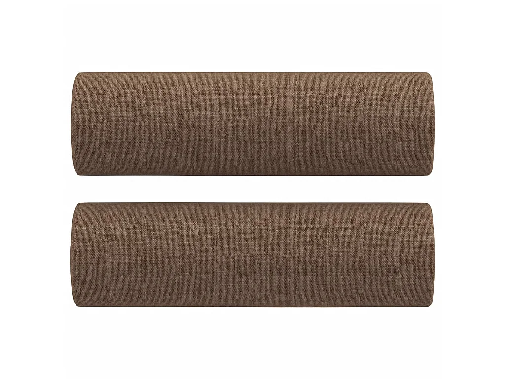 Set di Divani 2 pz con Cuscini Marrone in Tessuto