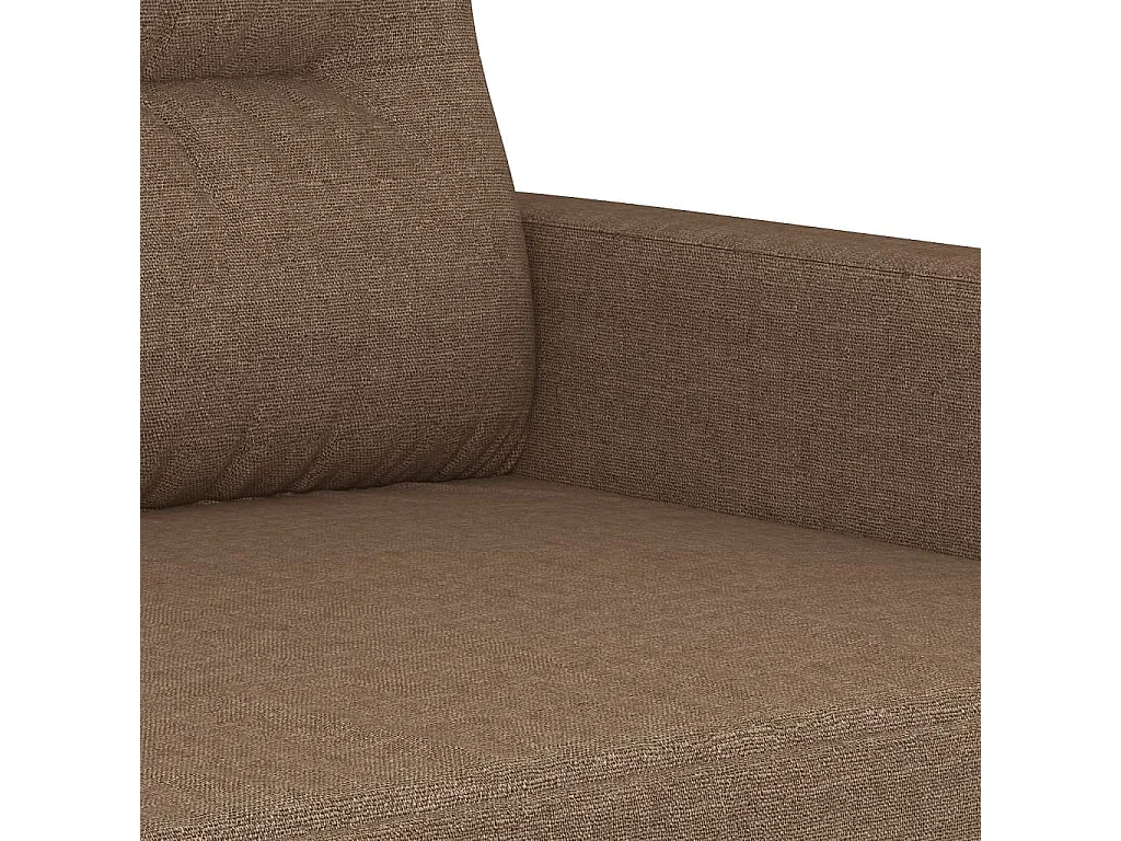 Set di Divani 2 pz con Cuscini Marrone in Tessuto