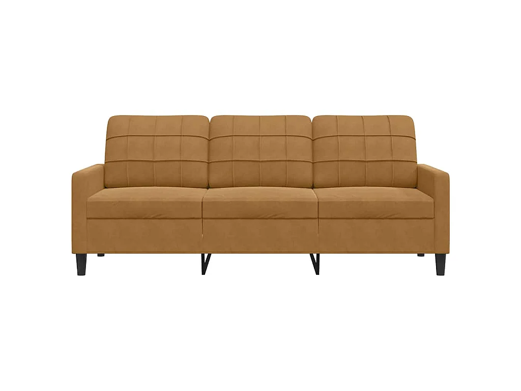 Driezitsbank 180 cm fluweel bruin