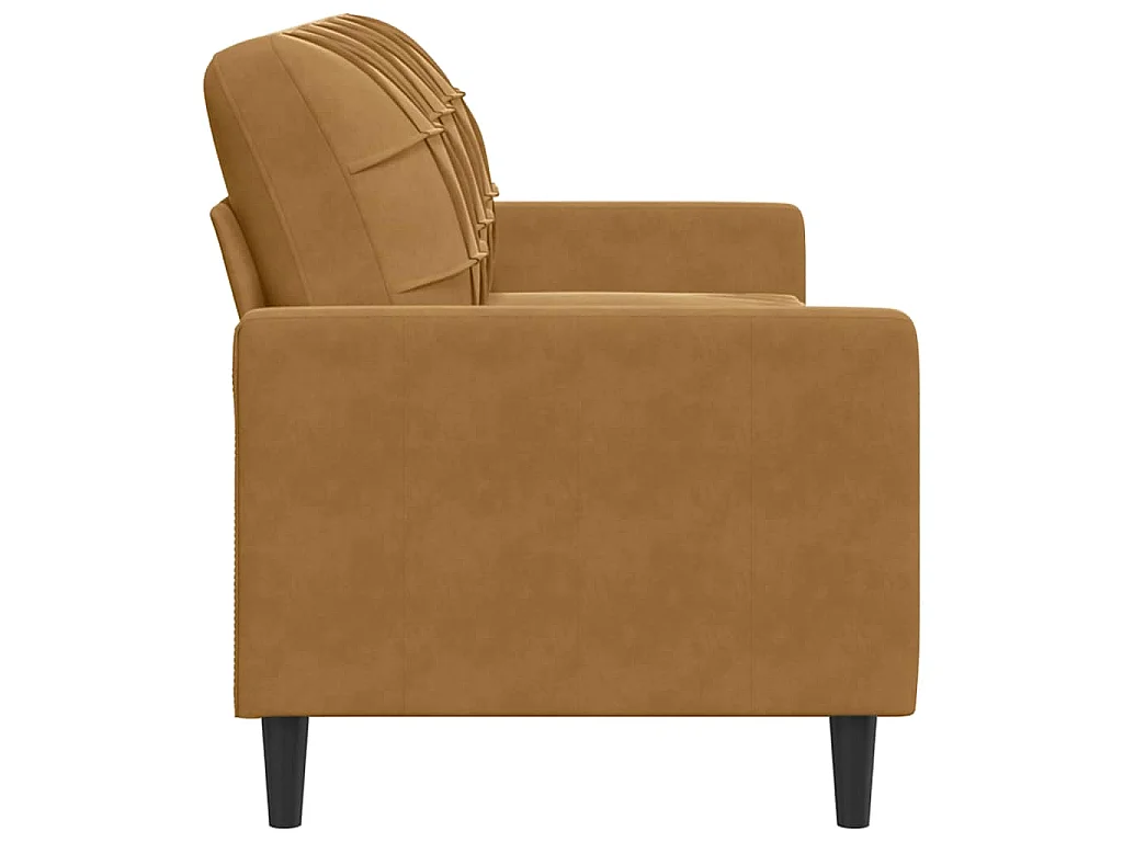 Driezitsbank 180 cm fluweel bruin