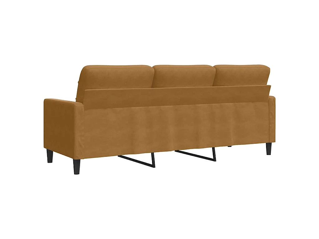 Driezitsbank 180 cm fluweel bruin