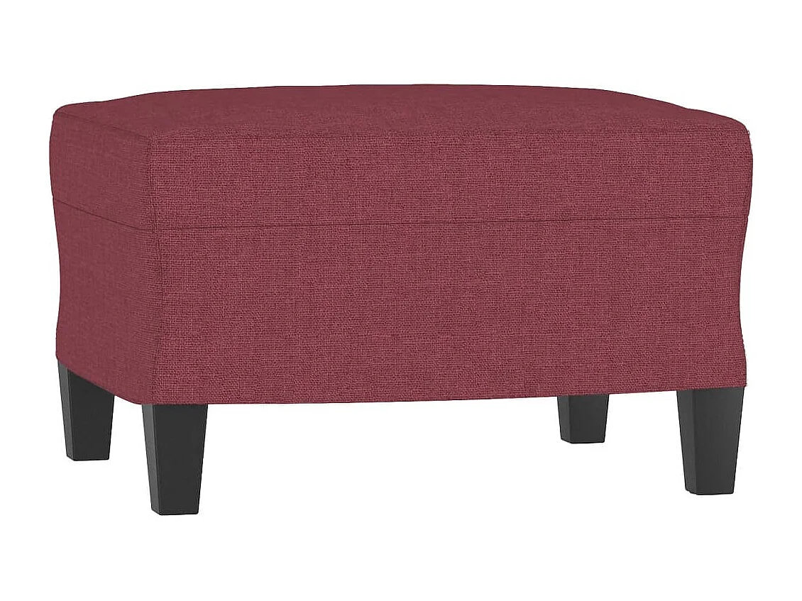 Set di Divani 3 pz con Cuscini Rosso Vino in Tessuto