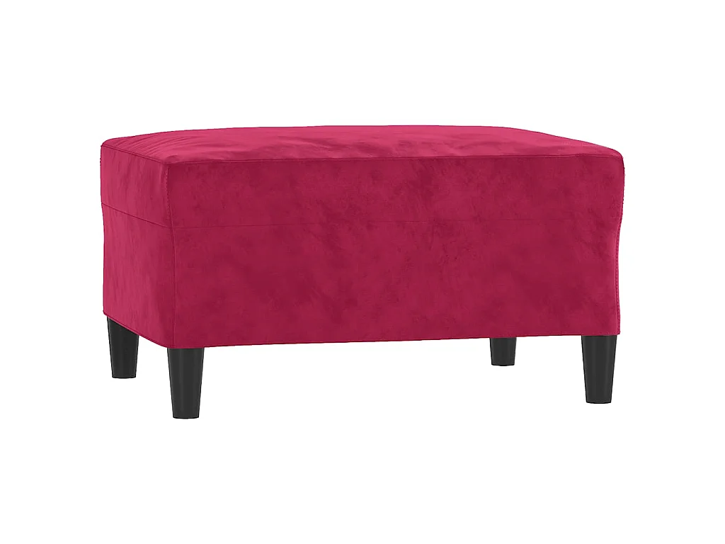 Ensemble de canapés 4 pcs avec coussins rouge bordeaux velours