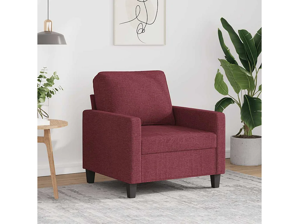 Fauteuil Rouge bordeaux 60 cm Tissu