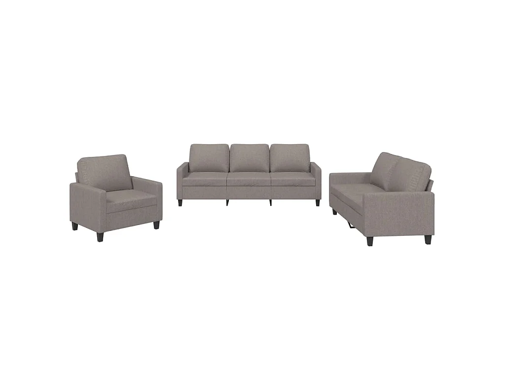 Ensemble de canapés 3 pcs avec coussins Taupe Tissu