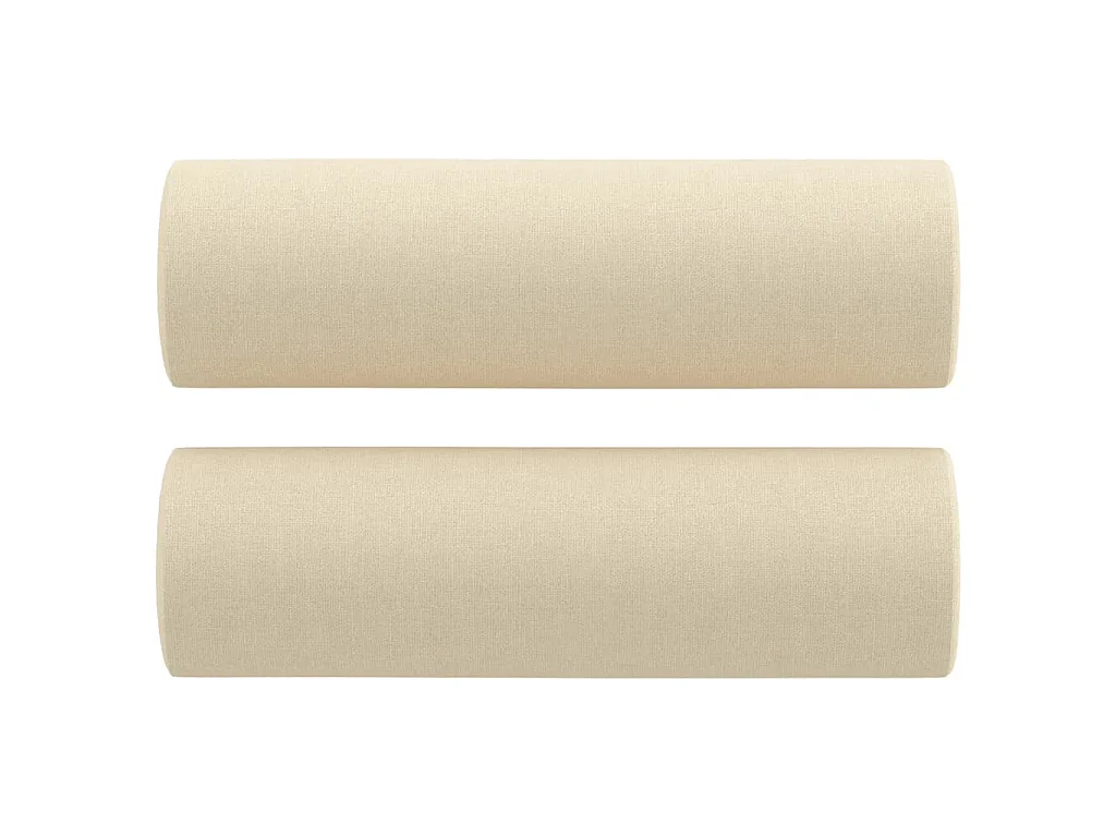 Divano a 3 Posti con Cuscini Crema 180 cm in Tessuto