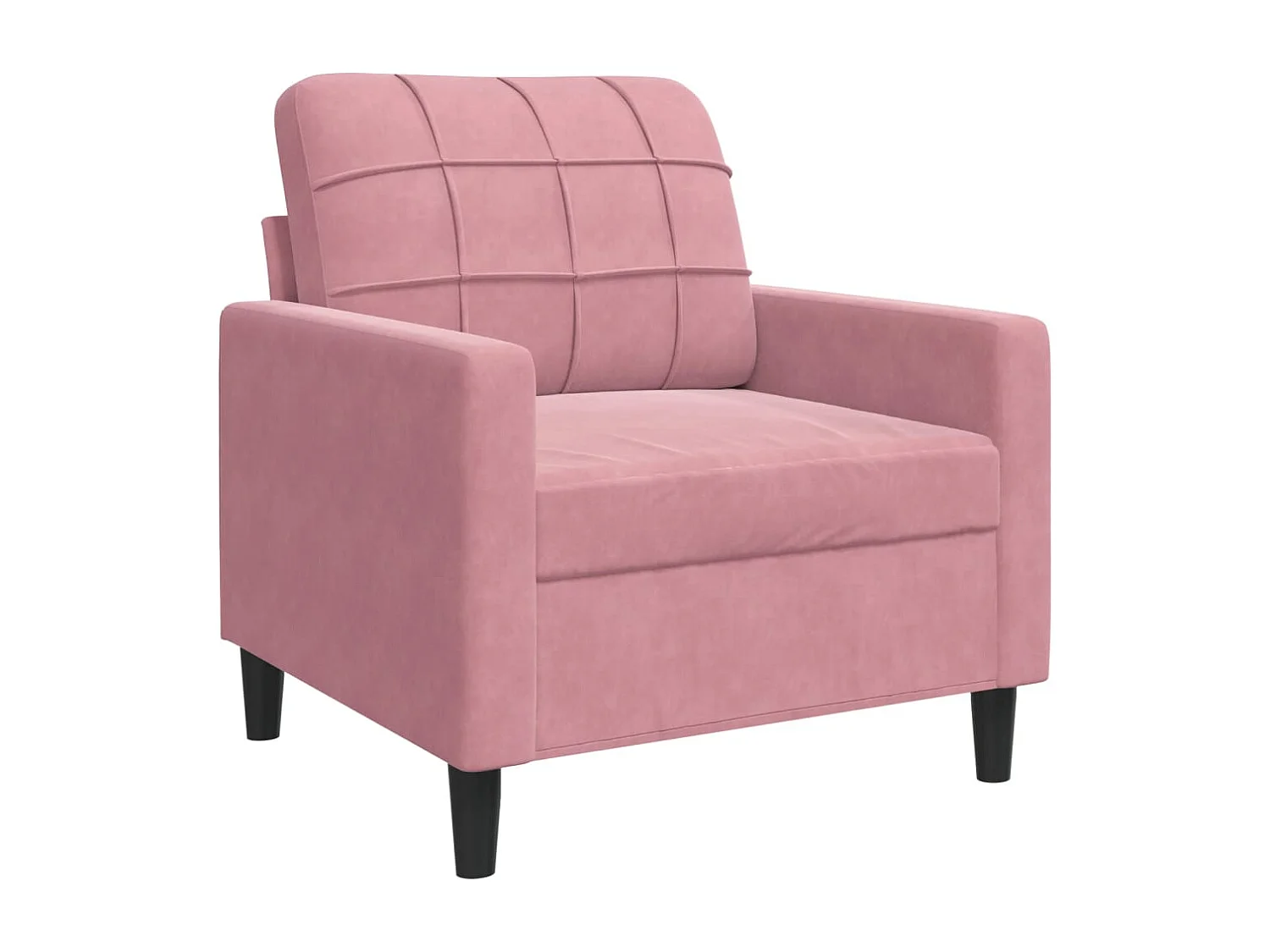 4-tlg. Sofagarnitur mit Kissen Rosa Samt
