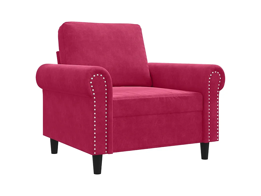 Poltrona Rosso Vino 60 cm Velluto