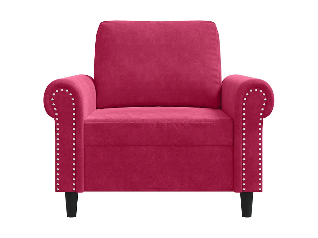 Poltrona Rosso Vino 60 cm Velluto