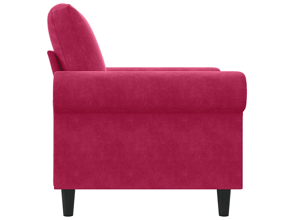Poltrona Rosso Vino 60 cm Velluto