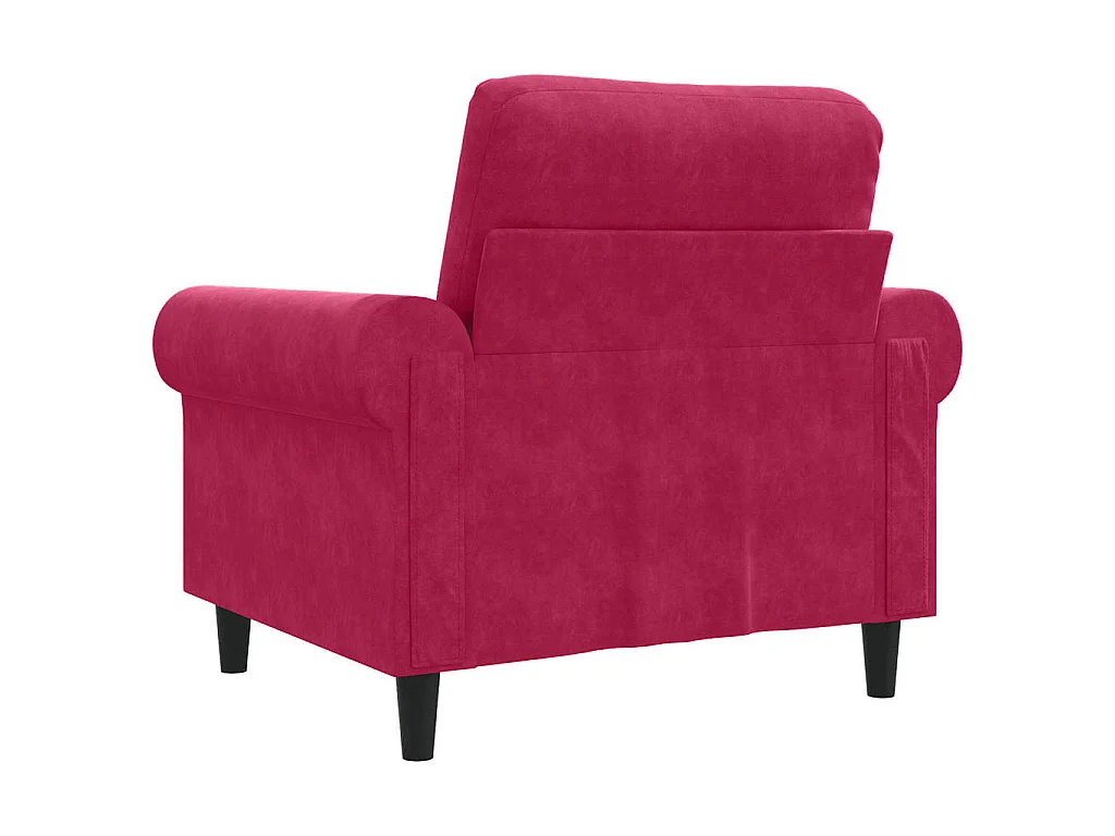 Poltrona Rosso Vino 60 cm Velluto
