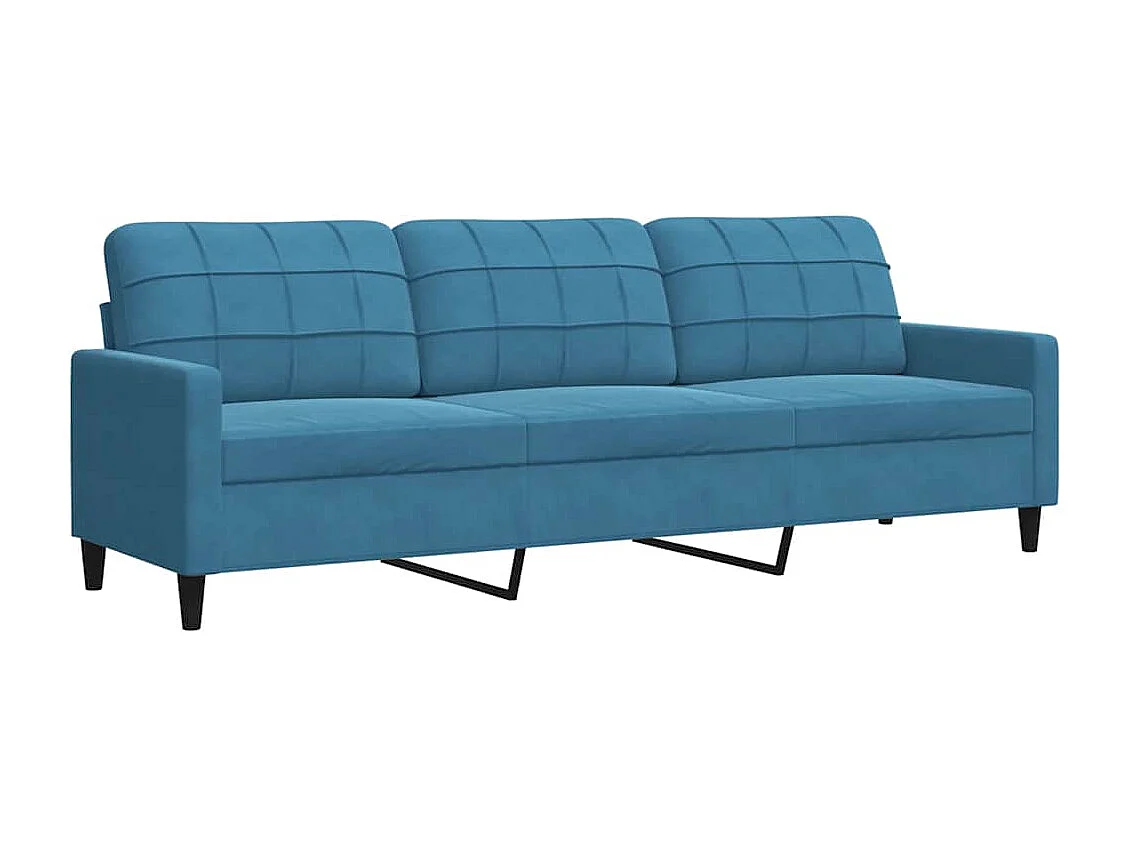 3-delige Loungeset met kussens fluweel blauw