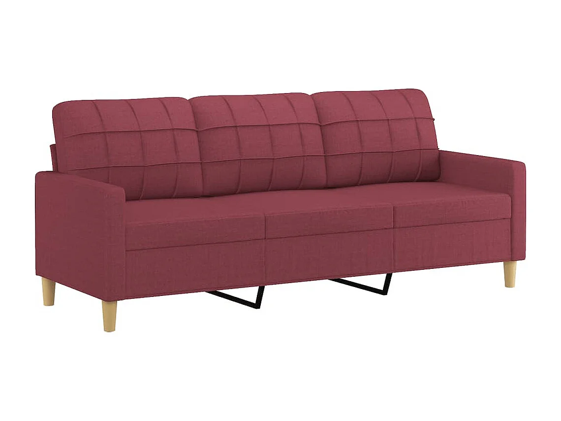 Ensemble de canapés 2 pcs avec coussins Rouge bordeaux Tissu