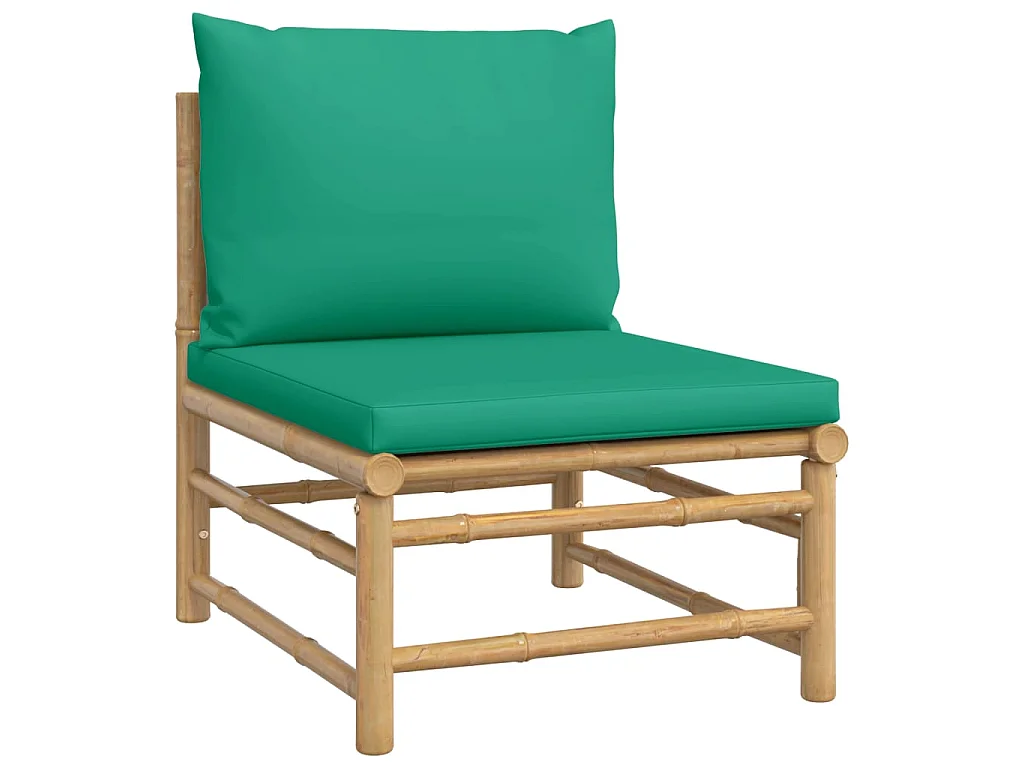 Salon de jardin 3 pcs avec coussins vert bambou