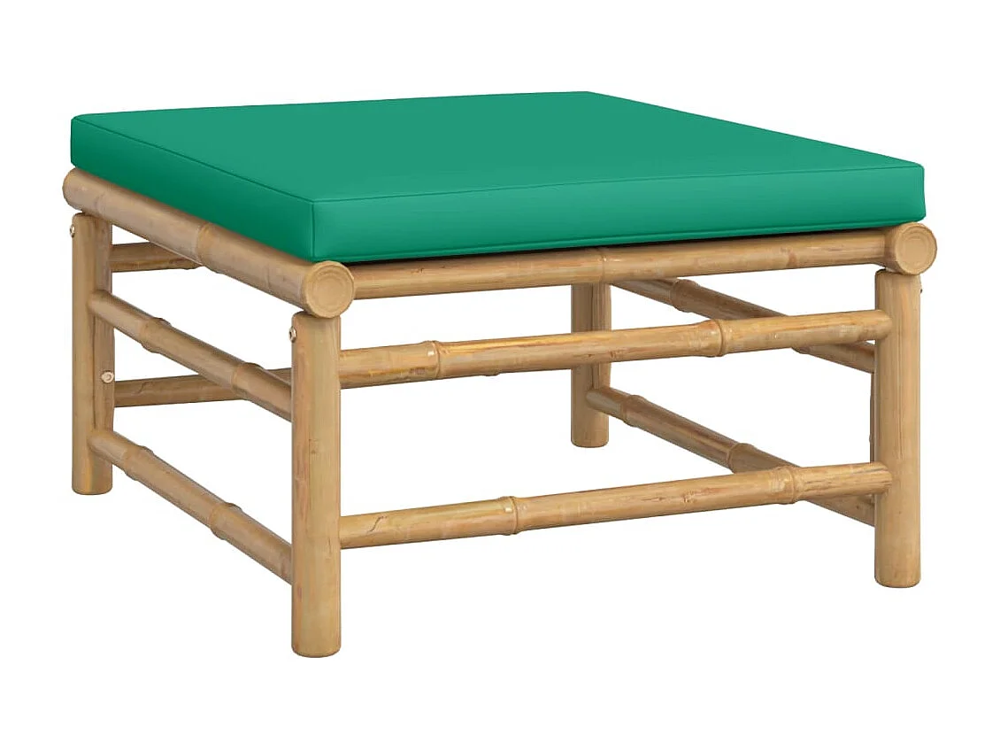 Salon de jardin 3 pcs avec coussins vert bambou