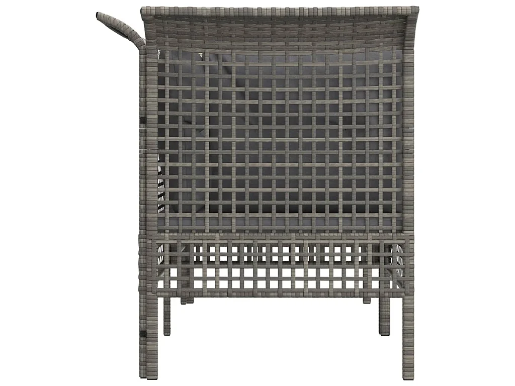 Garten-Ecksofas mit Kissen 2 Stk. Grau Poly Rattan
