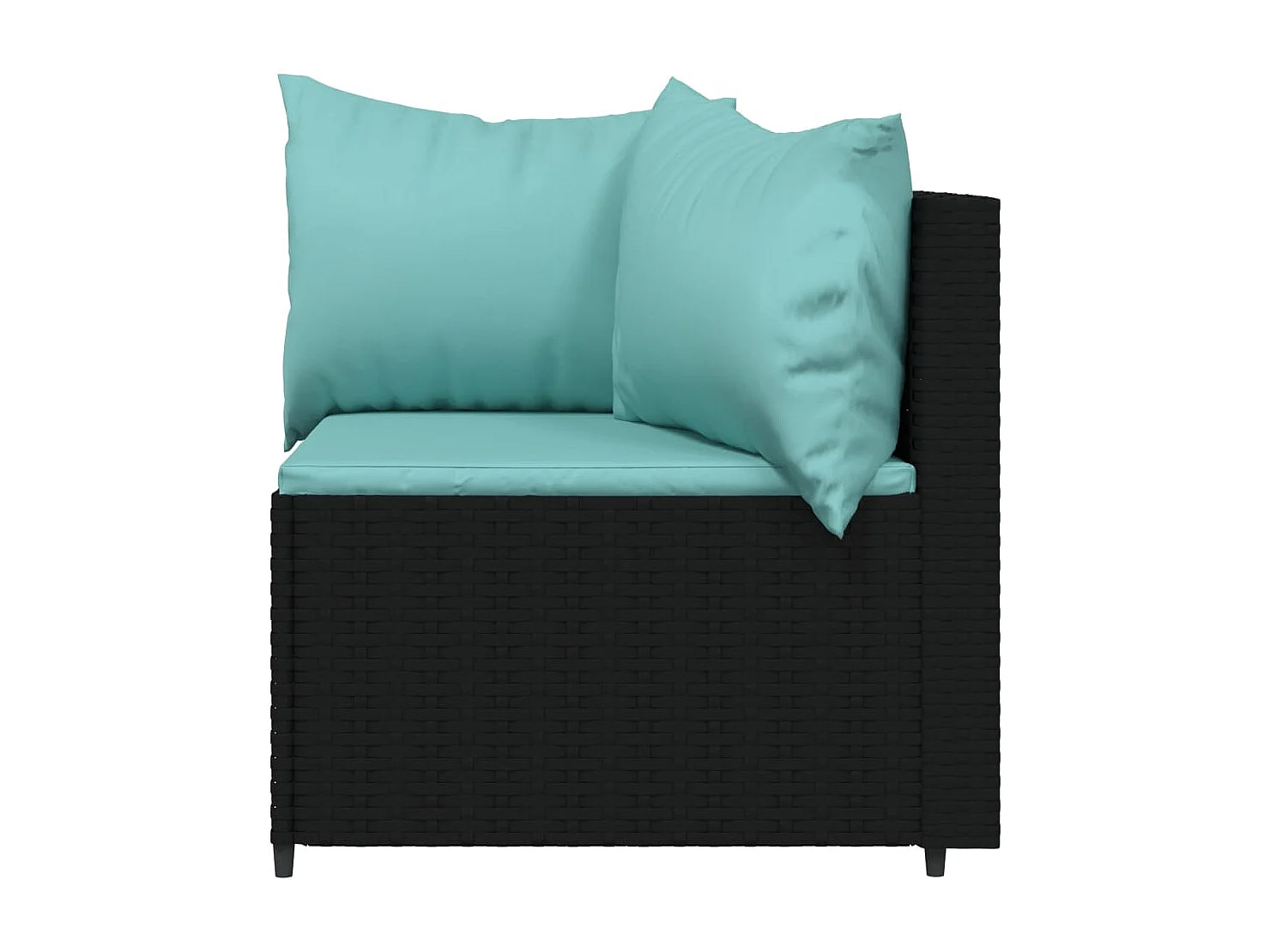 Set Divani da Giardino 4 pz con Cuscini Nero in Polyrattan