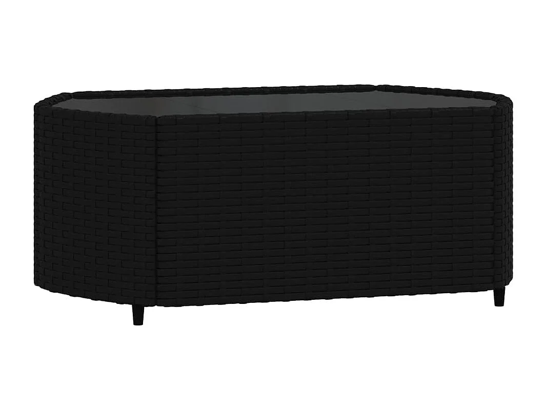 Set Divani da Giardino 4 pz con Cuscini Nero in Polyrattan