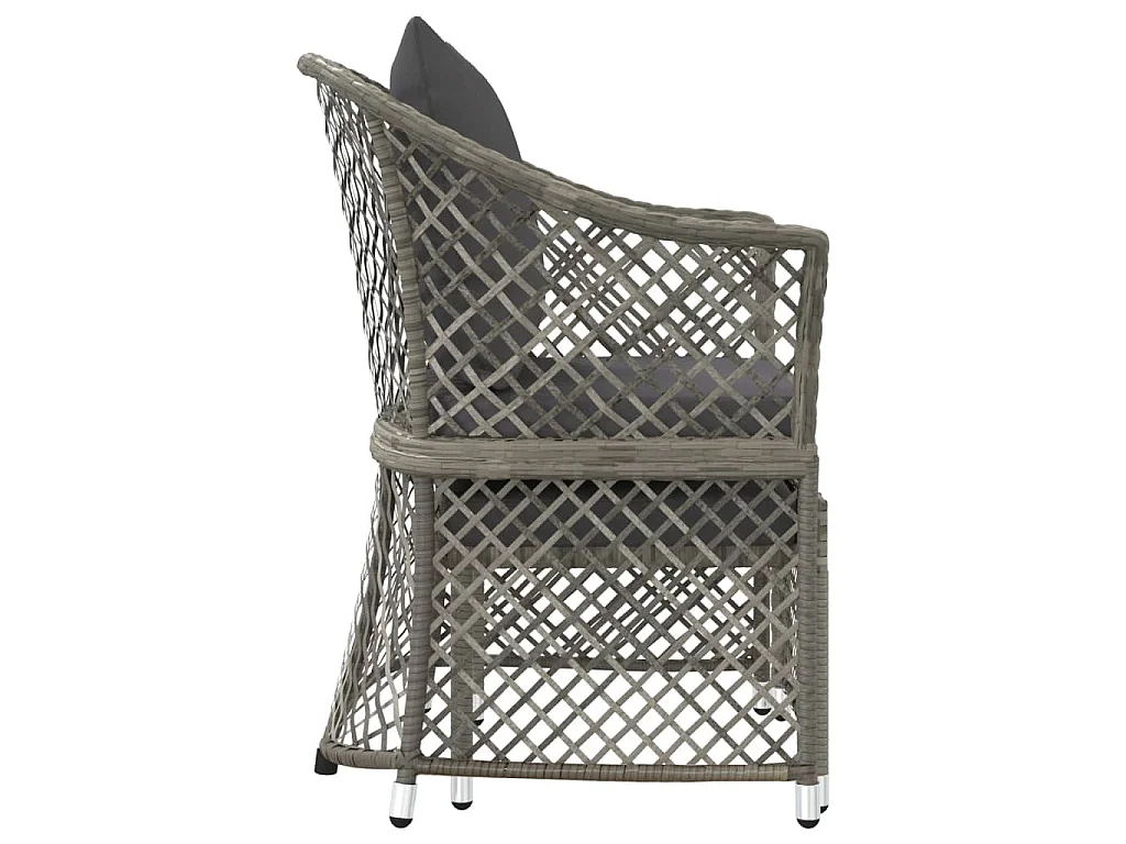 Set de muebles de jardín 2 pzas cojines ratán sintético gris
